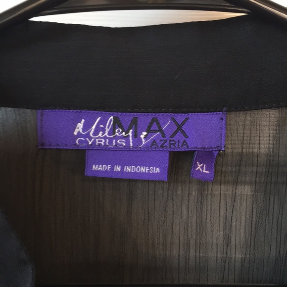 MILEY CYRUS cute black ruffled top - Picture 2 of 5